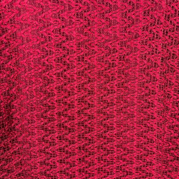 Vintage Jule Wyn Dress Womens 14 Red Mini Lace Textured Zig Zag 50s 60s Mod Knee - Picture 4 of 12